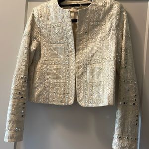 Ivory mirrored blazer jacket
